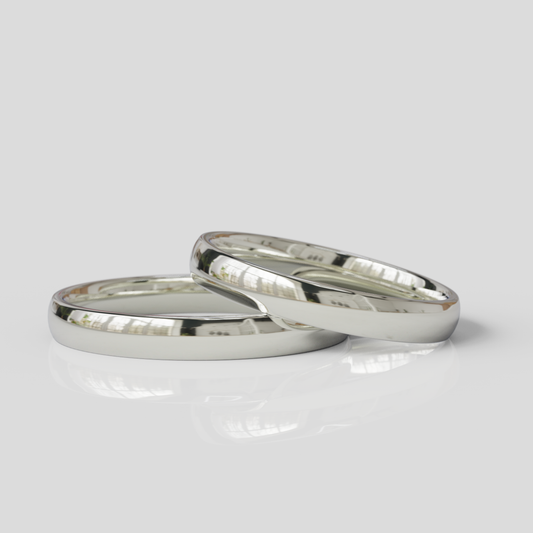 Argollas de Matrimonio Inglesas Confort Plata 950 3mm