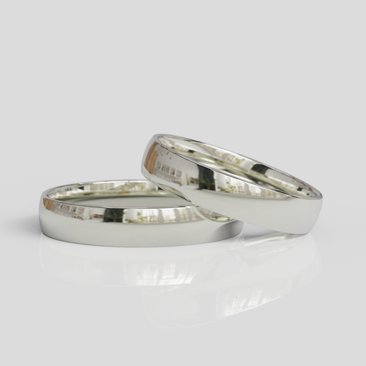 Argollas de Matrimonio Inglesas Confort Plata 950 4mm