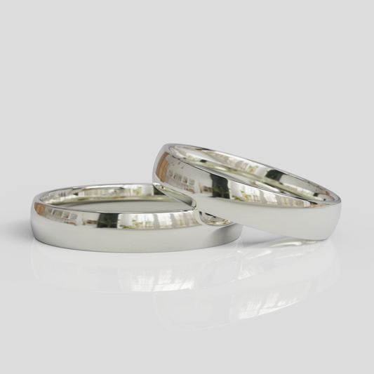 Argollas de Matrimonio Inglesas Confort Plata 950 4mm