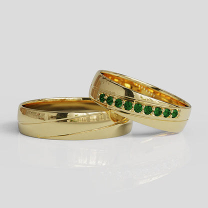 Argollas de Matrimonio Diagonal Oro 18k