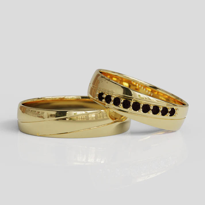 Argollas de Matrimonio Diagonal Oro 18k
