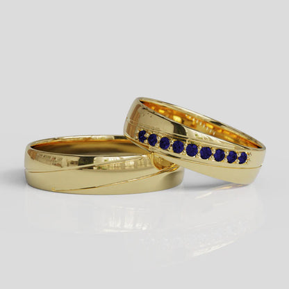 Argollas de Matrimonio Diagonal Oro 18k