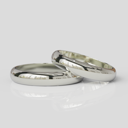 Argollas de Matrimonio Inglesas Plata 950 4mm