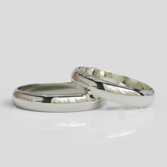 Argollas de Matrimonio Inglesas Plata 950 4mm