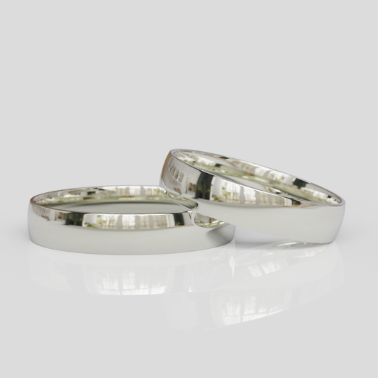 Argollas de Matrimonio Media Caña Confort Plata 950 4mm