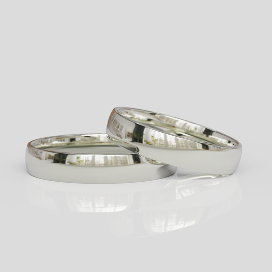 Argollas de Matrimonio Media Caña Confort Plata 950 4mm