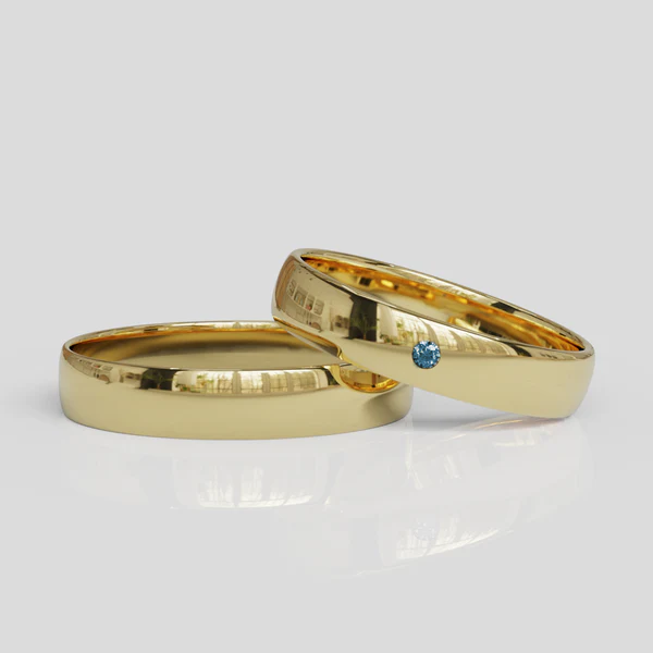 Argollas de Matrimonio Media Caña Destello Oro 18k 4mm