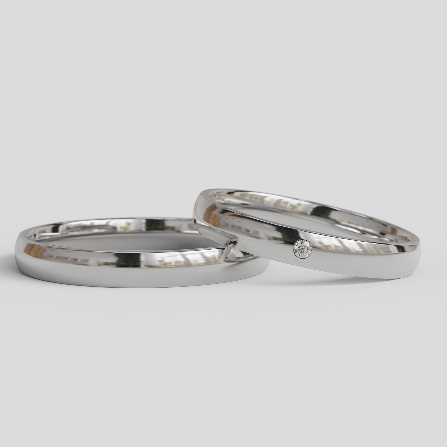 Argollas de Matrimonio Inglesas Brillante Confort Oro 18k 3mm