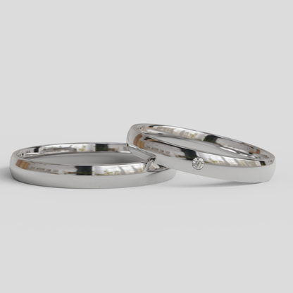 Argollas de Matrimonio Inglesas Brillante Confort Oro 18k 3mm