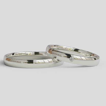 Argollas de Matrimonio Inglesas Brillante Confort Plata 950 3mm