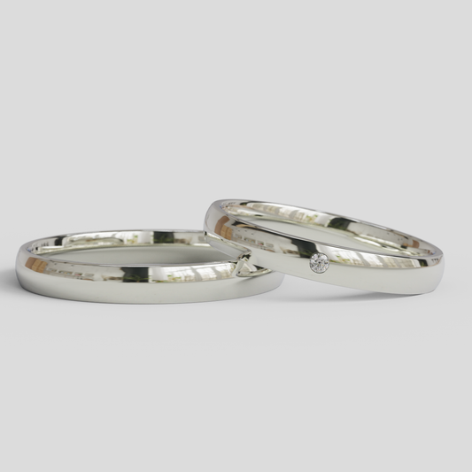 Argollas de Matrimonio Inglesas Brillante Confort Plata 950 3mm