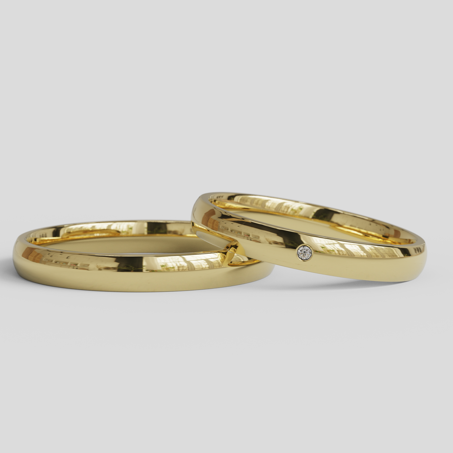 Argollas Inglesas Brillante Confort 3mm