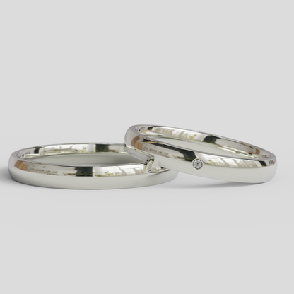 Argollas de Matrimonio Inglesas Brillante Confort Plata 950 3mm