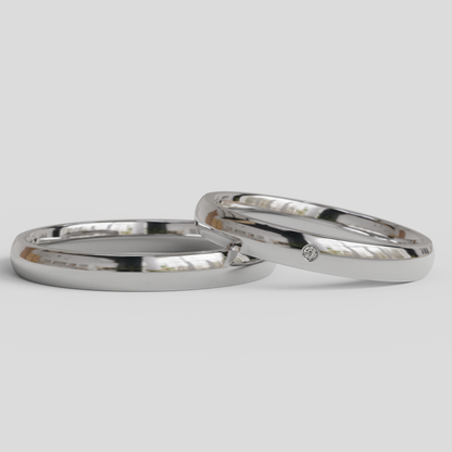 Argollas de Matrimonio Inglesas Brillante Confort Oro 18k 3mm