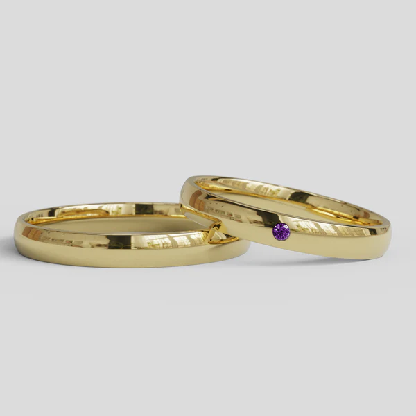 Argollas de Matrimonio Inglesas Brillante Confort Oro 18k 3mm