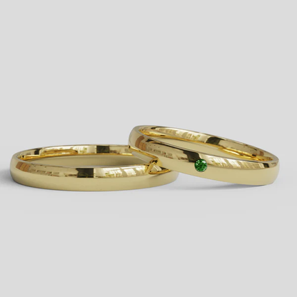 Argollas de Matrimonio Inglesas Brillante Confort Oro 18k 3mm