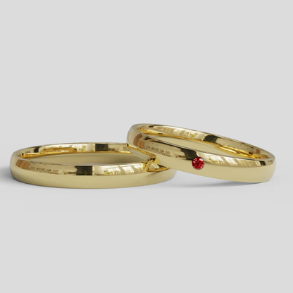 Argollas de Matrimonio Inglesas Brillante Confort Oro 18k 3mm