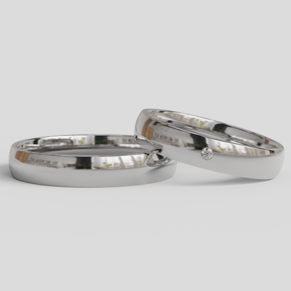 Argollas de Matrimonio Inglesas Brillante Confort Oro 18k 4mm
