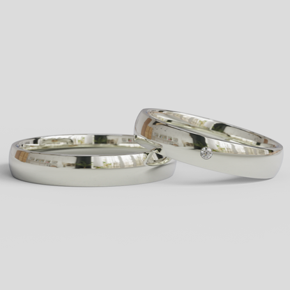 Argollas de Matrimonio Inglesas Brillante Confort Plata 950 4mm