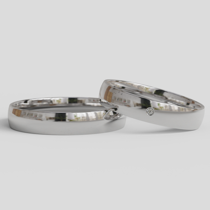 Argollas de Matrimonio Inglesas Brillante Confort Oro 18k 4mm