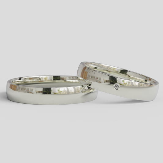 Argollas de Matrimonio Inglesas Brillante Confort Plata 950 4mm
