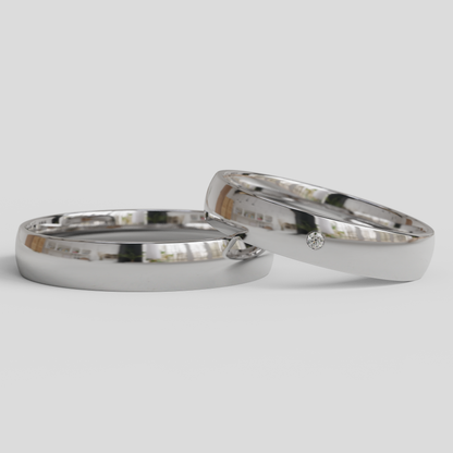 Argollas de Matrimonio Inglesas Brillante Confort Oro 18k 4mm
