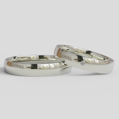 Argollas de Matrimonio Inglesas Brillante Confort Plata 950 4mm