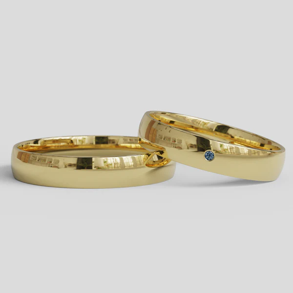 Argollas de Matrimonio Inglesas Brillante Confort Oro 18k 4mm