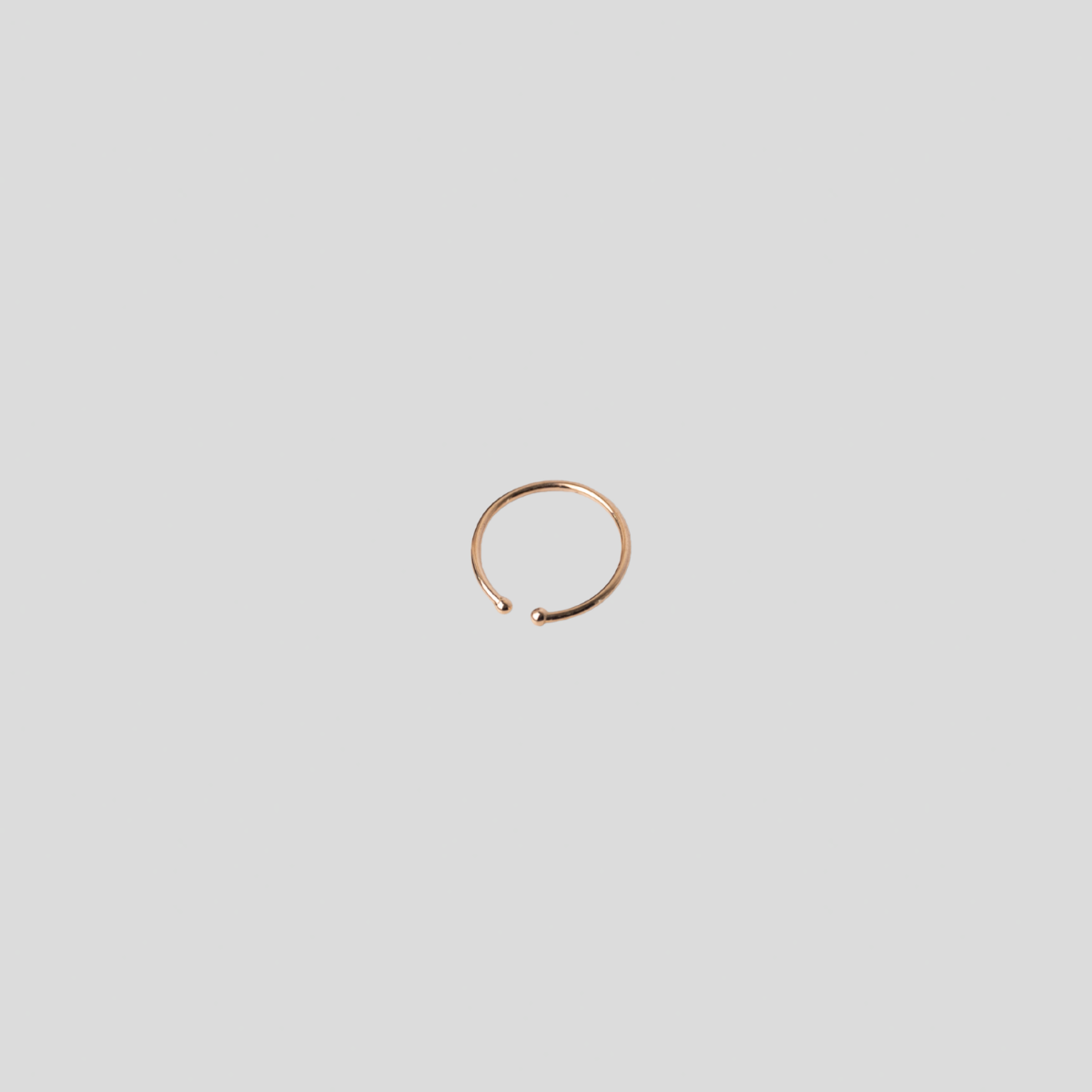 Piercing Aro Abierto con Bolita en Oro Rosado 18k