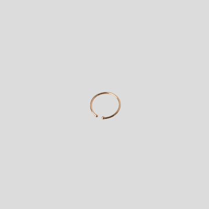 Piercing Aro Abierto con Bolita en Oro Rosado 18k