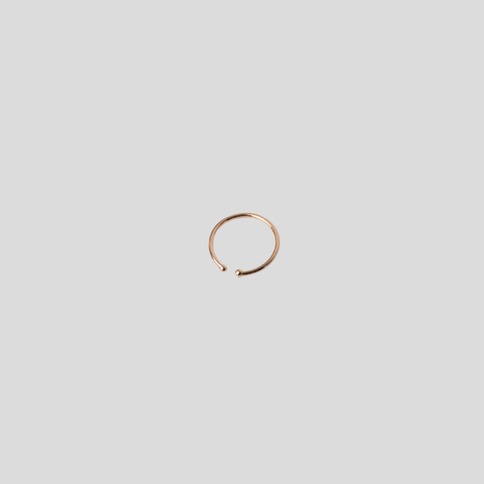 Piercing Aro Abierto con Bolita en Oro Rosado 18k