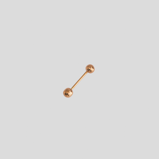 Piercing Barbell Oro Rosado 18K