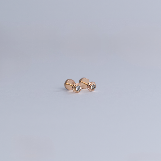 Aros abridores Chatón Blanco Oro 14K