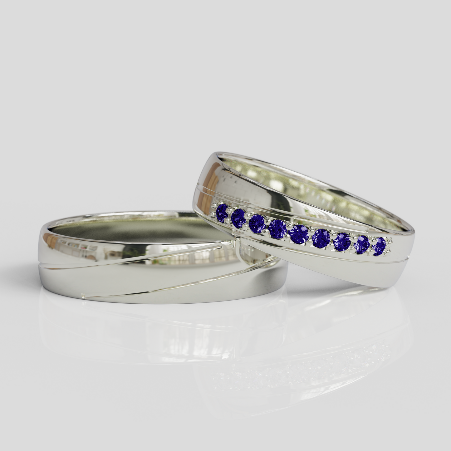 Argollas de Matrimonio Diagonal Plata 950