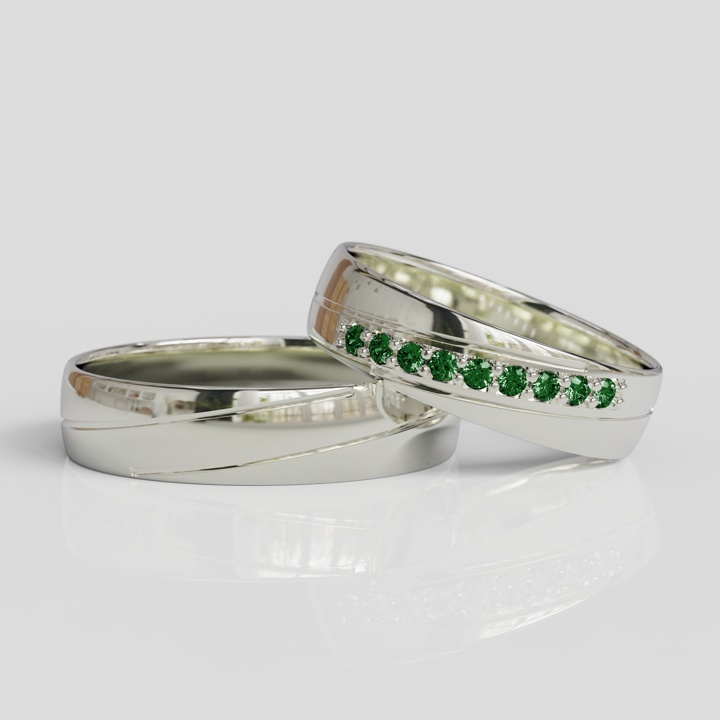 Argollas de Matrimonio Diagonal Plata 950