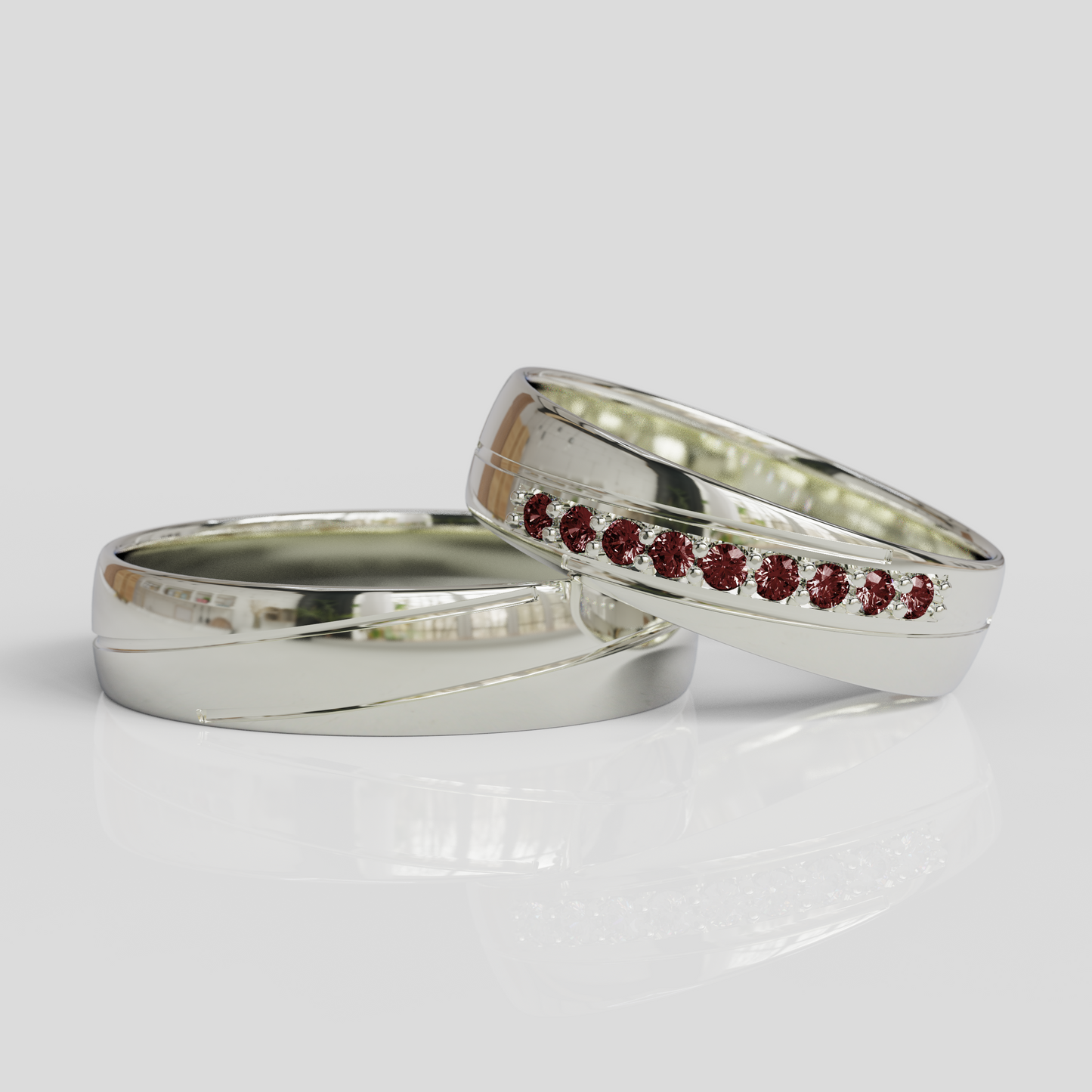 Argollas de Matrimonio Diagonal Plata 950