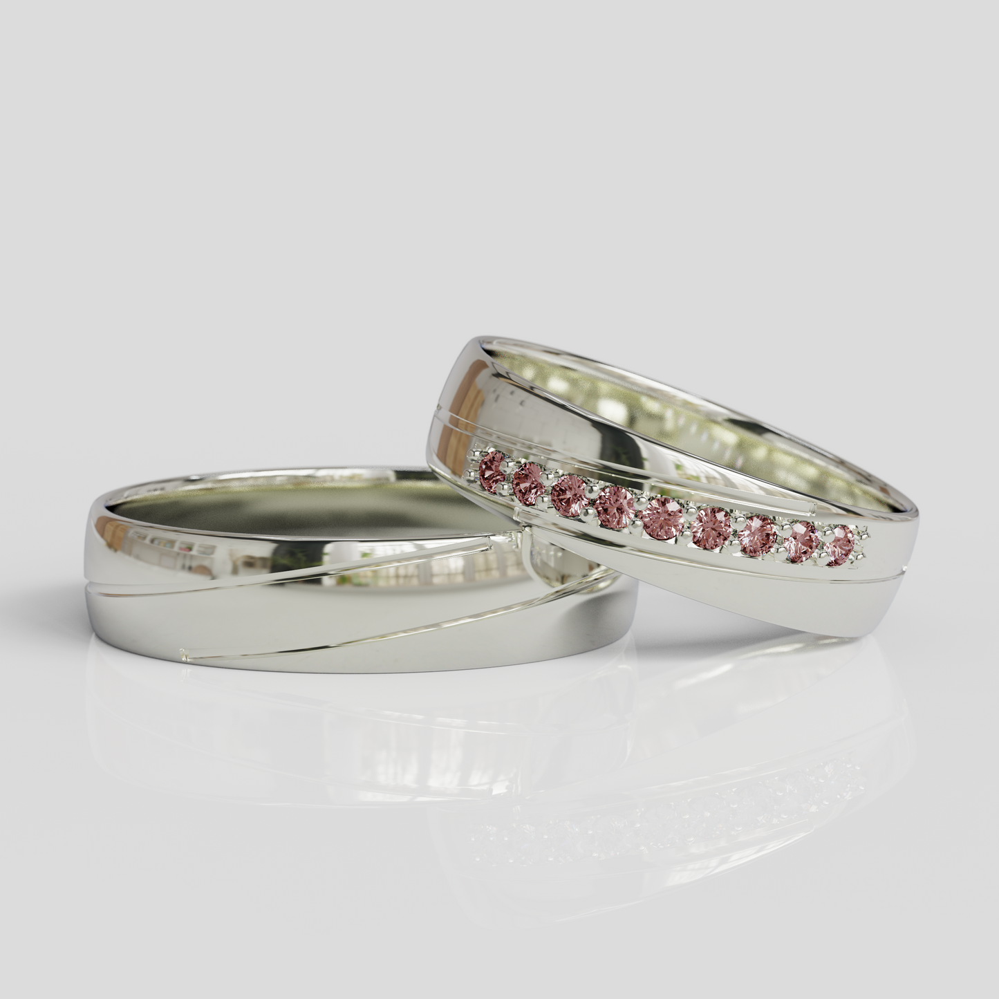 Argollas de Matrimonio Diagonal Plata 950