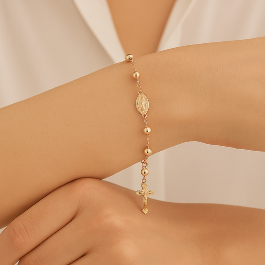Pulsera Denario Oro Rosado 18K