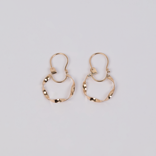 Aros Entorchados con gancho Oro 18K
