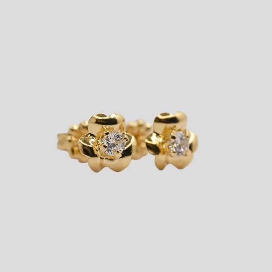 Aros Abridores Pensamiento Oro Rosado 18K