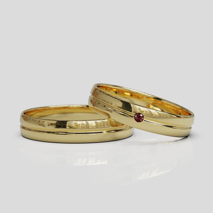 Argollas de Matrimonio Horizonte Media Caña Oro 18k 4mm
