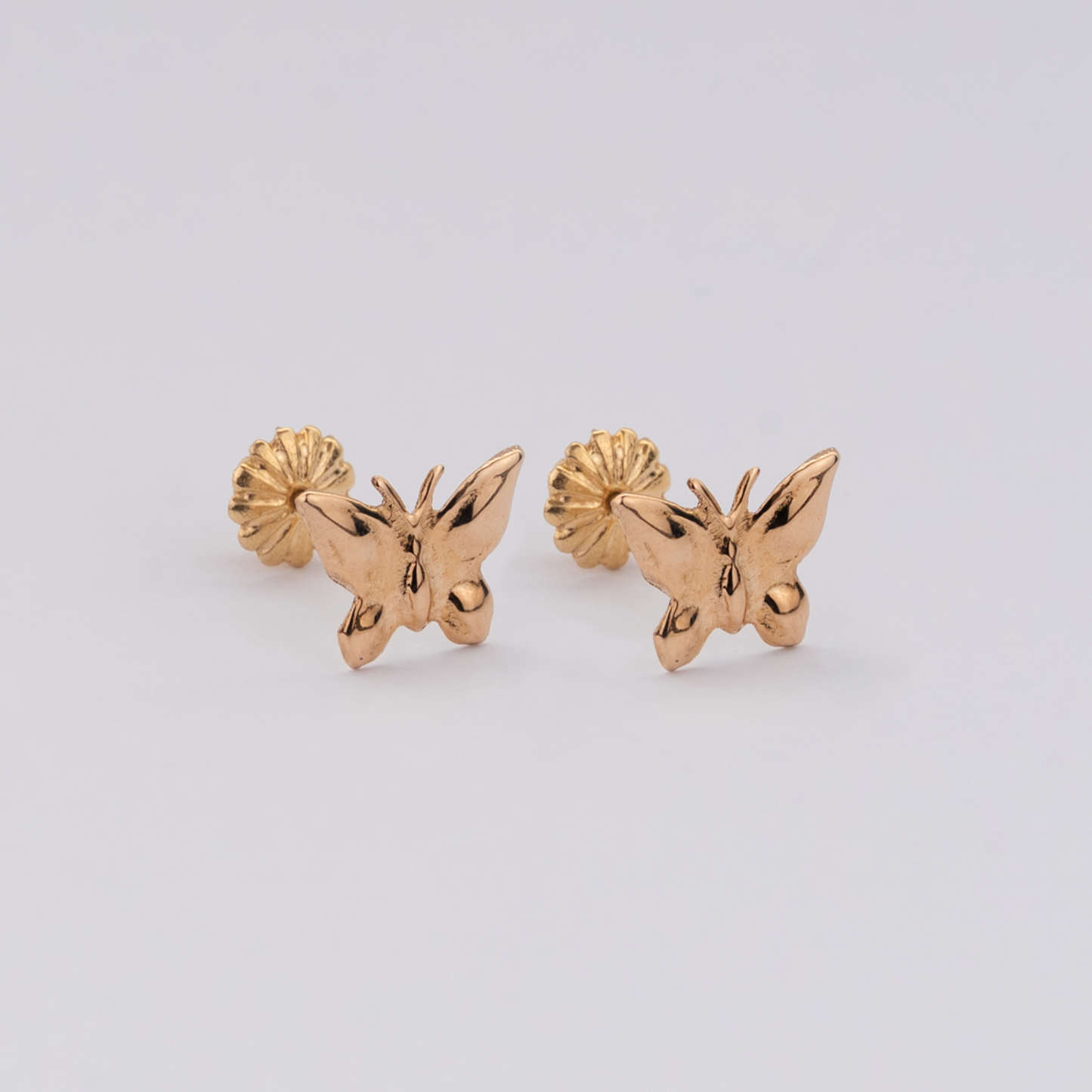 Aros Mariposa Oro Rosado 18K