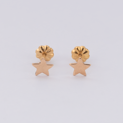 Aros Estrella Oro Rosado 18K