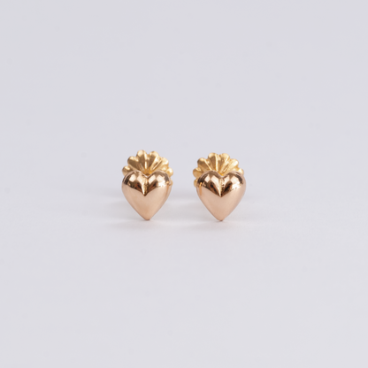Aros Corazón Pequeño en Oro Rosado 18K