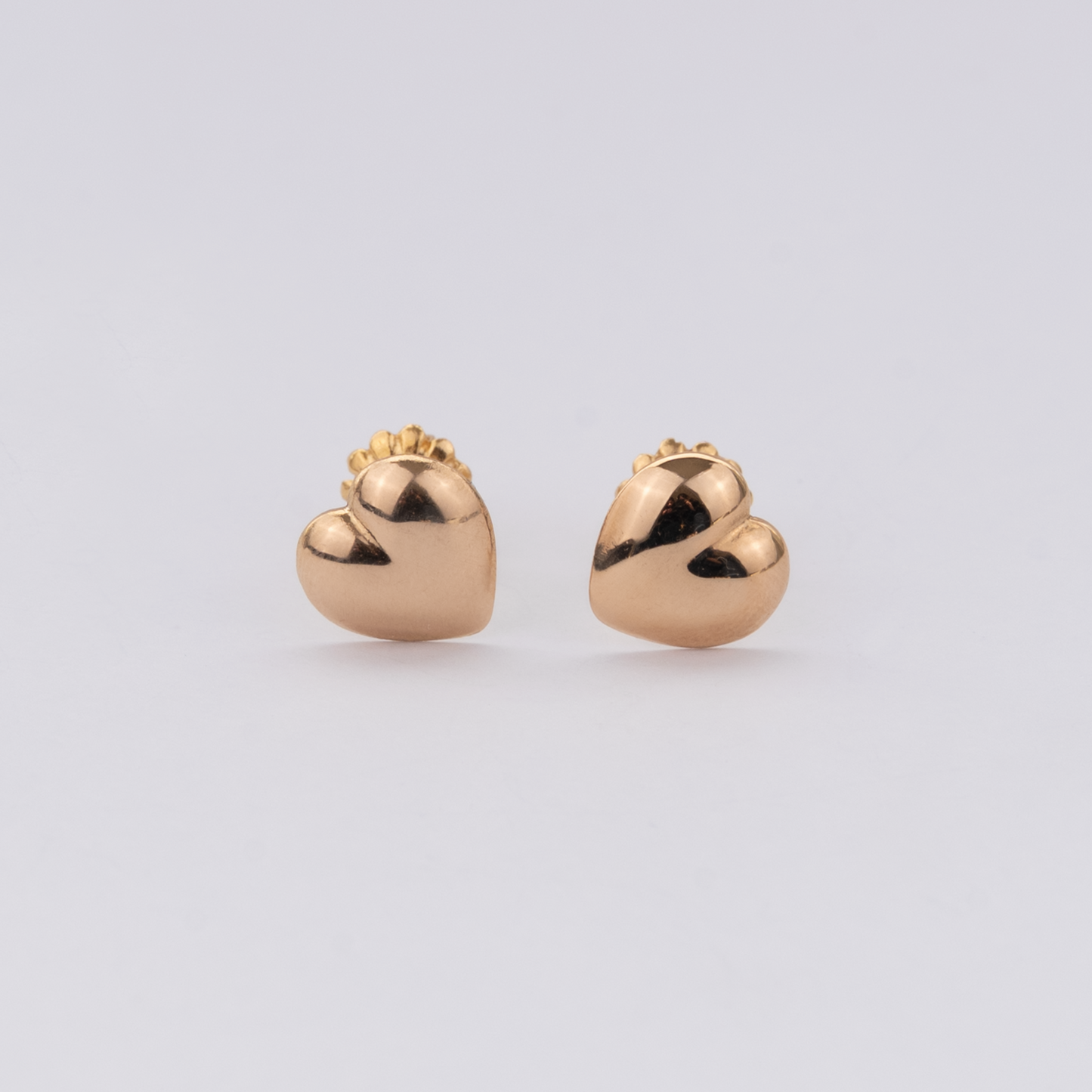 Aros Corazón en Oro Rosado 18K