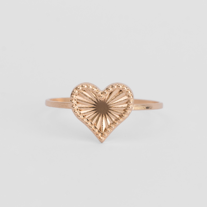 Anillo Corazón en Oro Rosado 18K