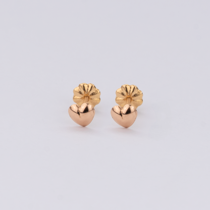 Aros Corazón en Oro Rosado 18K