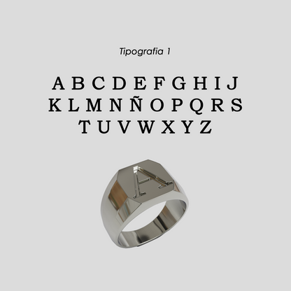 Anillo Sello Cuadrado Personalizable Plata 950