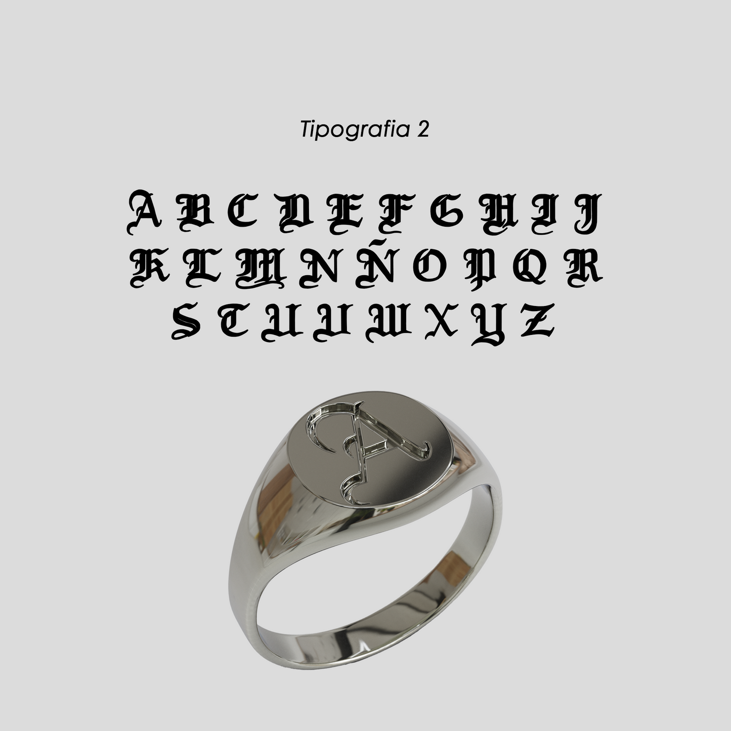 Anillo Sello Redondo Personalizable Plata 950
