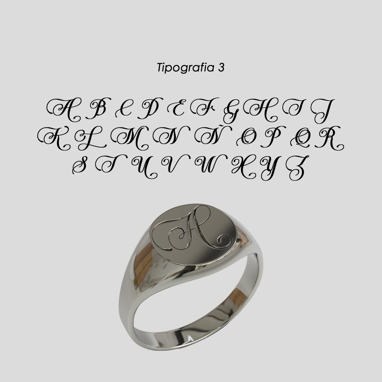 Anillo Sello Redondo Personalizable Plata 950